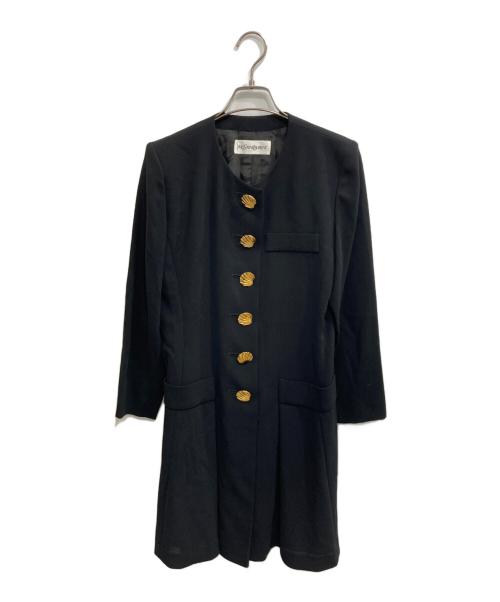 Yves Saint Laurent（イヴサンローラン）Yves Saint Laurent (イヴサンローラン) 貝金釦ウールジャケット ブラック サイズ:9ARの古着・服飾アイテム