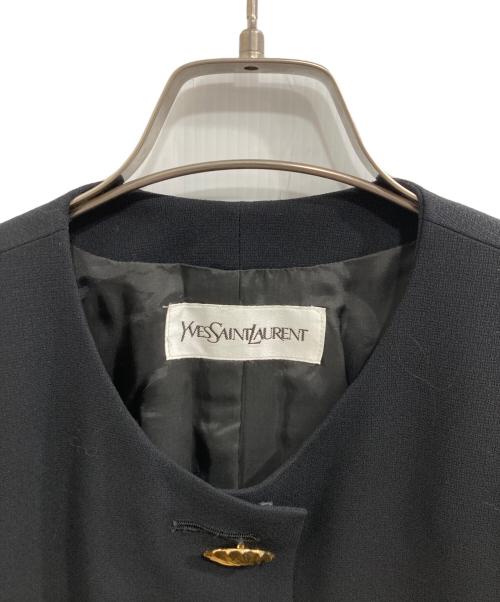 Yves Saint Laurent（イヴサンローラン）Yves Saint Laurent (イヴサンローラン) 貝金釦ウールジャケット ブラック サイズ:9ARの古着・服飾アイテム
