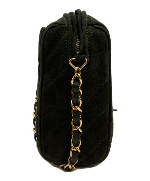 CHANEL（シャネル）CHANEL (シャネル) スエードフリンジチェーンショルダーバッグ オリーブの古着・服飾アイテム