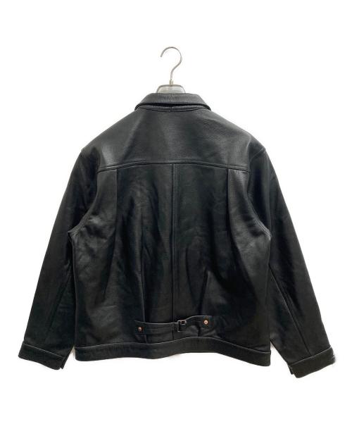 HOUSTON（ヒューストン）HOUSTON (ヒューストン) カウレザー WW II トラッカージャケット ブラック サイズ:40Rの古着・服飾アイテム