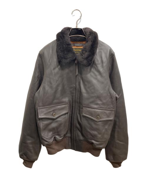 HOUSTON（ヒューストン）HOUSTON (ヒューストン) G-1レザージャケット ブラウン サイズ:40Rの古着・服飾アイテム