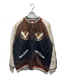 HOUSTON（ヒューストン）の古着「INTAGE WASH RAYON SOUVENIR JACKET」｜ブラック