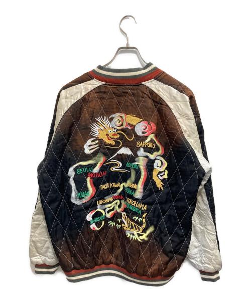 HOUSTON（ヒューストン）HOUSTON (ヒューストン) INTAGE WASH RAYON SOUVENIR JACKET ブラック サイズ:XX-LARGEの古着・服飾アイテム