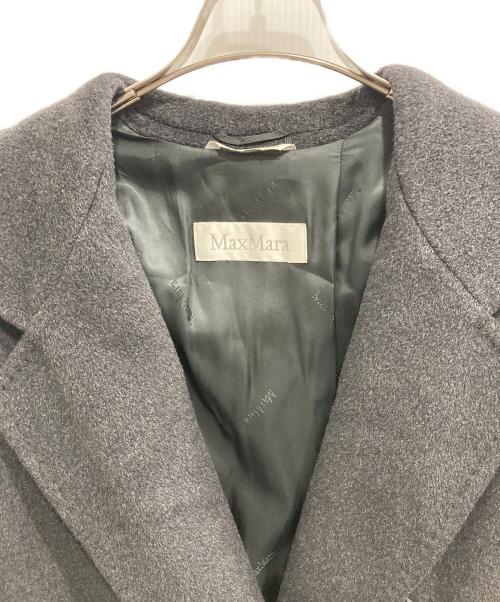 MaxMara（マックスマーラ）MaxMara (マックスマーラ) ウールカシミヤダブルブレストコート グレー サイズ:40の古着・服飾アイテム