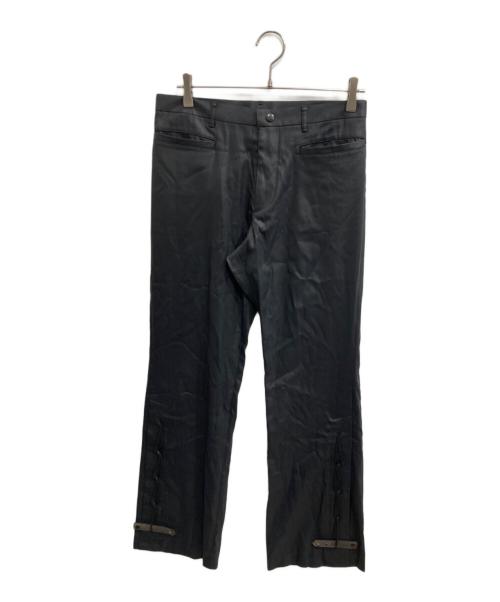Jean Paul Gaultier homme（ジャンポールゴルチェオム）Jean Paul Gaultier homme (ジャンポールゴルチェオム) 裾レースアップフレアパンツ ブラック サイズ:48の古着・服飾アイテム