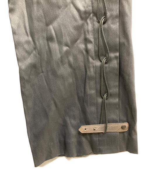 Jean Paul Gaultier homme（ジャンポールゴルチェオム）Jean Paul Gaultier homme (ジャンポールゴルチェオム) 裾レースアップフレアパンツ ブラック サイズ:48の古着・服飾アイテム