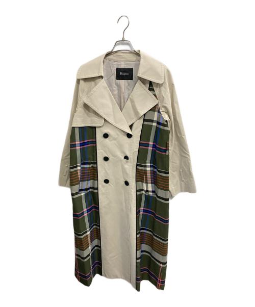 Diagram（ダイアグラム）Diagram (ダイアグラム) 配色チェックトレンチコート ベージュ サイズ:36の古着・服飾アイテム