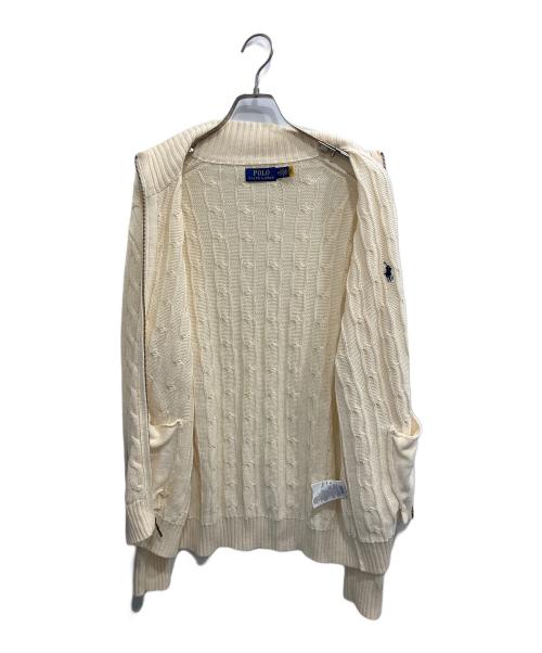 POLO RALPH LAUREN（ポロ・ラルフローレン）POLO RALPH LAUREN (ポロ・ラルフローレン) ケーブルドライバーズニット アイボリー サイズ:Mの古着・服飾アイテム