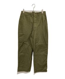 CIOTA（シオタ）の古着「スビンコットン バックサテン ベイカーパンツ」｜オリーブ
