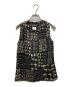 CHANEL（シャネル）の古着「総柄シルクノースリーブシャツ」｜ブラック