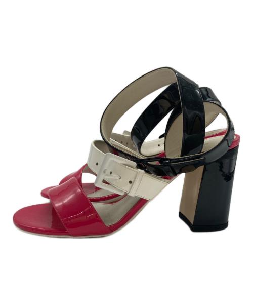 BOTTEGA VENETA（ボッテガベネタ）BOTTEGA VENETA (ボッテガベネタ) エナメルストラップサンダル ピンク サイズ:23㎝の古着・服飾アイテム