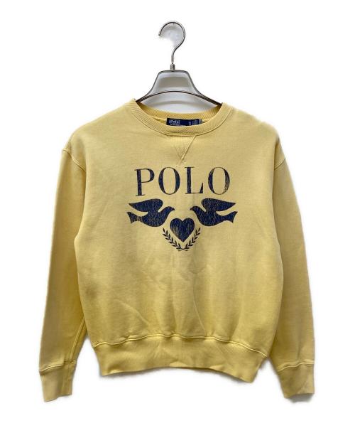 POLO RALPH LAUREN（ポロ・ラルフローレン）POLO RALPH LAUREN (ポロ・ラルフローレン) ピースラブプリントスウェット イエロー サイズ:XSの古着・服飾アイテム