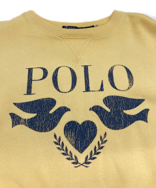 POLO RALPH LAUREN（ポロ・ラルフローレン）POLO RALPH LAUREN (ポロ・ラルフローレン) ピースラブプリントスウェット イエロー サイズ:XSの古着・服飾アイテム