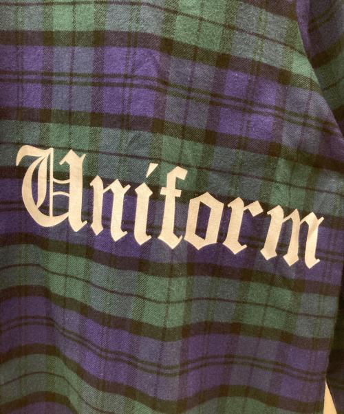 uniform experiment（ユニフォームエクスペリメント）uniform experiment (ユニフォームエクスペリメント) ネルチェックシャツ グリーン×ブルー サイズ:Sの古着・服飾アイテム