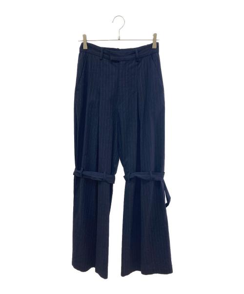 MAISON SPECIAL（メゾンスペシャル）MAISON SPECIAL (メゾンスペシャル) ストライプボンテージパンツ ネイビー サイズ:Mの古着・服飾アイテム