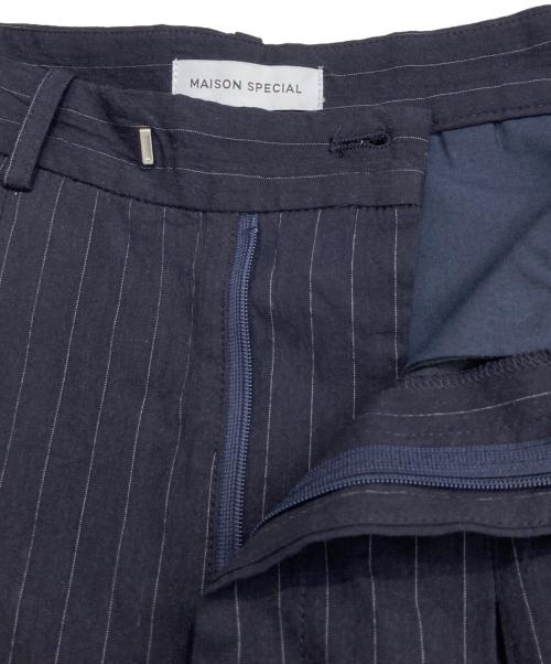MAISON SPECIAL（メゾンスペシャル）MAISON SPECIAL (メゾンスペシャル) ストライプボンテージパンツ ネイビー サイズ:Mの古着・服飾アイテム