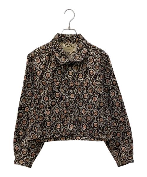 maturely（マチュアリー）maturely (マチュアリー) ジャガードジャケット ブラウン サイズ:FREEの古着・服飾アイテム