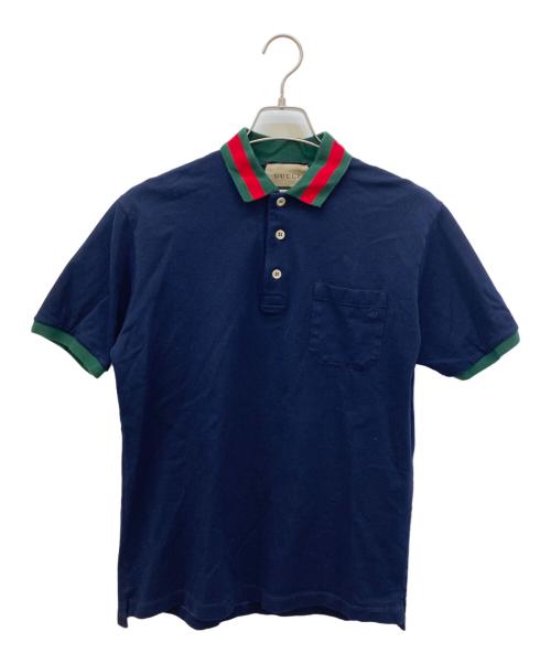 GUCCI（グッチ）GUCCI (グッチ) ポロシャツ ネイビー サイズ:175/96Aの古着・服飾アイテム