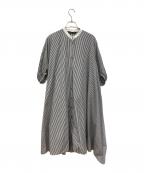 mizuiro-indミズイロインド）の古着「ストライプシャツワンピース」｜グレー