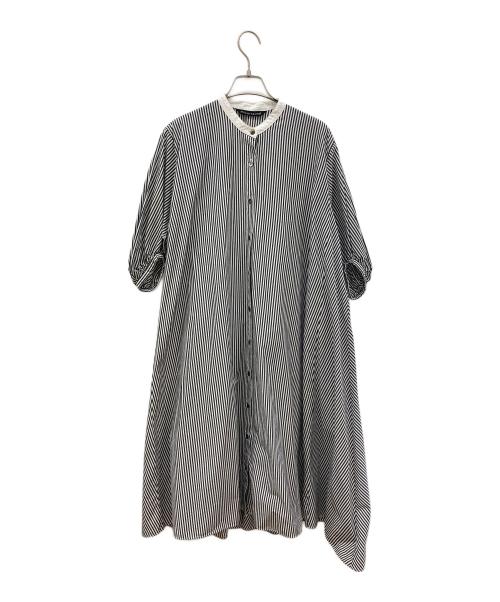 mizuiro-ind（ミズイロインド）mizuiro-ind (ミズイロインド) ストライプシャツワンピース グレー サイズ:-の古着・服飾アイテム