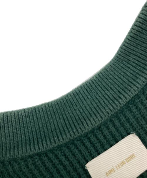Aime Leon Dore（エメ レオン ドレ）Aime Leon Dore (エメ レオン ドレ) ヘンリーネックニット グリーン サイズ:Mの古着・服飾アイテム