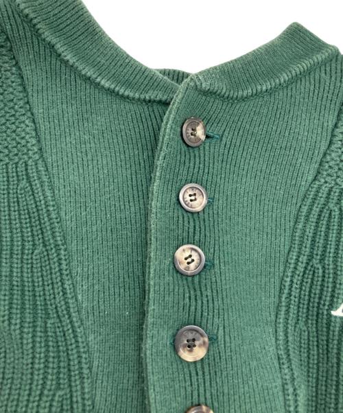 Aime Leon Dore（エメ レオン ドレ）Aime Leon Dore (エメ レオン ドレ) ヘンリーネックニット グリーン サイズ:Mの古着・服飾アイテム