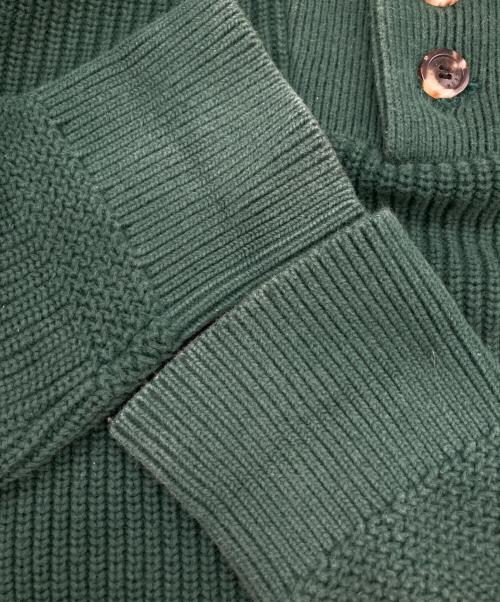 Aime Leon Dore（エメ レオン ドレ）Aime Leon Dore (エメ レオン ドレ) ヘンリーネックニット グリーン サイズ:Mの古着・服飾アイテム