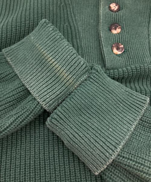 Aime Leon Dore（エメ レオン ドレ）Aime Leon Dore (エメ レオン ドレ) ヘンリーネックニット グリーン サイズ:Mの古着・服飾アイテム
