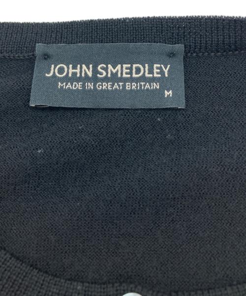 JOHN SMEDLEY（ジョンスメドレー）JOHN SMEDLEY (ジョンスメドレー) ラウンドネックカーディガン ブラック サイズ:Ⅿの古着・服飾アイテム