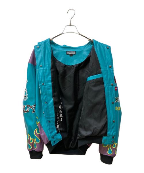 GALFY（ガルフィー）GALFY (ガルフィー) 走り屋犬革 JKT スカイブルー サイズ:XLの古着・服飾アイテム