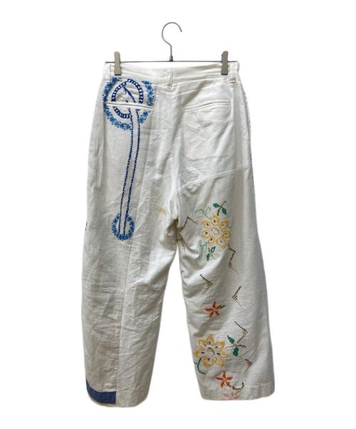 YEAH RIGHT!（イェーライト）YEAH RIGHT! (イェーライト) 花柄刺繍パンツ ホワイト サイズ:1の古着・服飾アイテム