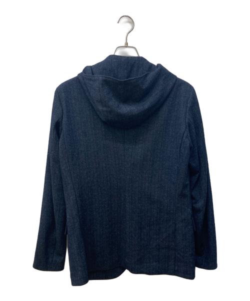 EMPORIO ARMANI（エンポリオアルマーニ）EMPORIO ARMANI (エンポリオアルマーニ) Wool Blend Hooded Slim Fit Jacket ネイビー サイズ:50の古着・服飾アイテム