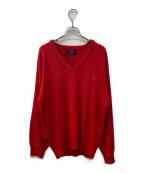 Christian Dior MONSIEURクリスチャンディオールムッシュ）の古着「Vネックニット」｜レッド