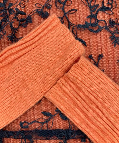 Lily Brown（リリーブラウン）Lily Brown (リリーブラウン) エンブロイダリーレイヤードワンピース ブラック×オレンジ サイズ:FREEの古着・服飾アイテム