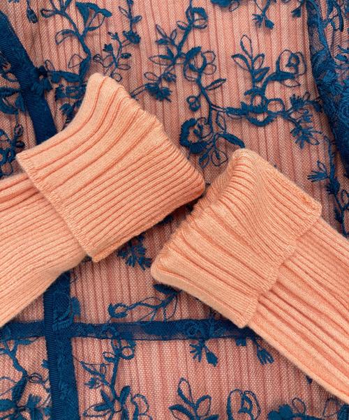 Lily Brown（リリーブラウン）Lily Brown (リリーブラウン) エンブロイダリーレイヤードワンピース ブラック×オレンジ サイズ:FREEの古着・服飾アイテム