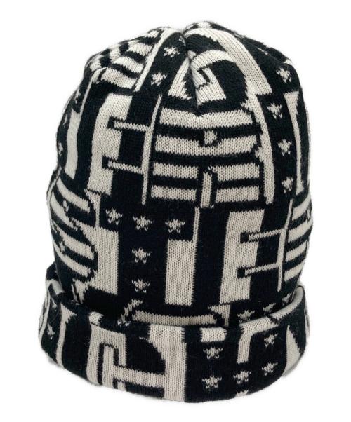 Hysteric Glamour（ヒステリックグラマー）Hysteric Glamour (ヒステリックグラマー) ニット帽 ブラック×ホワイトの古着・服飾アイテム