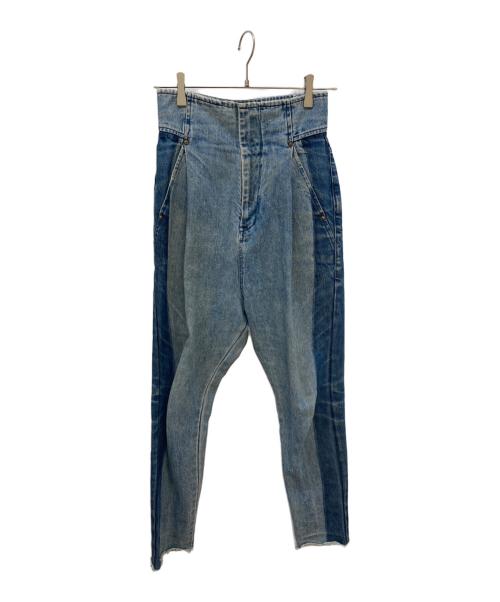 Mame Kurogouchi（マメクロゴウチ）Mame Kurogouchi (マメクロゴウチ) バイカラーデニムパンツ インディゴ サイズ:Sの古着・服飾アイテム