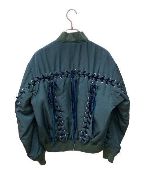 G.V.G.V（ジーヴィージーヴィー）G.V.G.V (ジーヴィージーヴィー) レースアップブルゾン グリーン サイズ:XSの古着・服飾アイテム