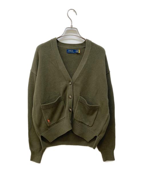 POLO RALPH LAUREN（ポロ・ラルフローレン）POLO RALPH LAUREN (ポロ・ラルフローレン) ハイゲージワンポイントロゴカーディガン グリーン サイズ:Mの古着・服飾アイテム