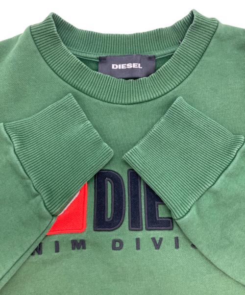 DIESEL（ディーゼル）DIESEL (ディーゼル) ロゴ刺繍スウェット グリーン サイズ:XSの古着・服飾アイテム