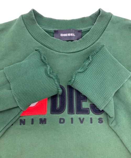 DIESEL（ディーゼル）DIESEL (ディーゼル) ロゴ刺繍スウェット グリーン サイズ:XSの古着・服飾アイテム