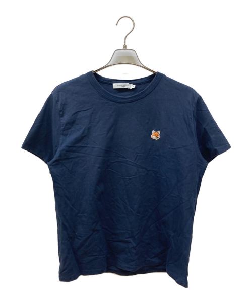maison kitsune（メゾンキツネ）maison kitsune (メゾンキツネ) フォックスヘッド パッチ クラシック Ｔシャツ ネイビー サイズ:Lの古着・服飾アイテム