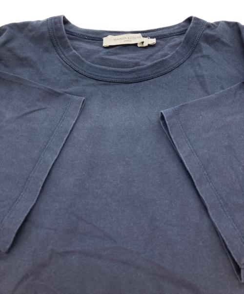 maison kitsune（メゾンキツネ）maison kitsune (メゾンキツネ) フォックスヘッド パッチ クラシック Ｔシャツ ネイビー サイズ:Lの古着・服飾アイテム