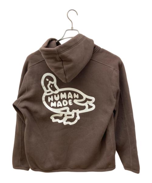 HUMAN MADE（ヒューマンメイド）HUMAN MADE (ヒューマンメイド) ダックプリントジップパーカー ブラウン サイズ:Lの古着・服飾アイテム