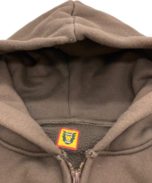 HUMAN MADE（ヒューマンメイド）HUMAN MADE (ヒューマンメイド) ダックプリントジップパーカー ブラウン サイズ:Lの古着・服飾アイテム