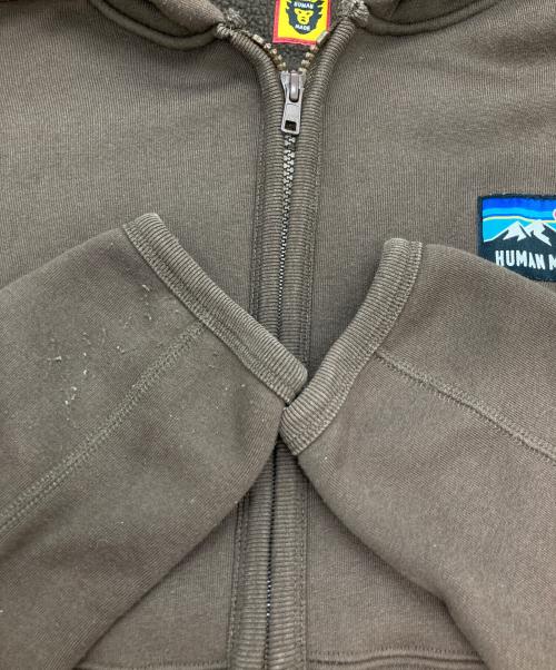 HUMAN MADE（ヒューマンメイド）HUMAN MADE (ヒューマンメイド) ダックプリントジップパーカー ブラウン サイズ:Lの古着・服飾アイテム