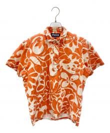 stussy（ステューシー）の古着「プルオーバーアロハシャツ」｜オレンジ×アイボリー