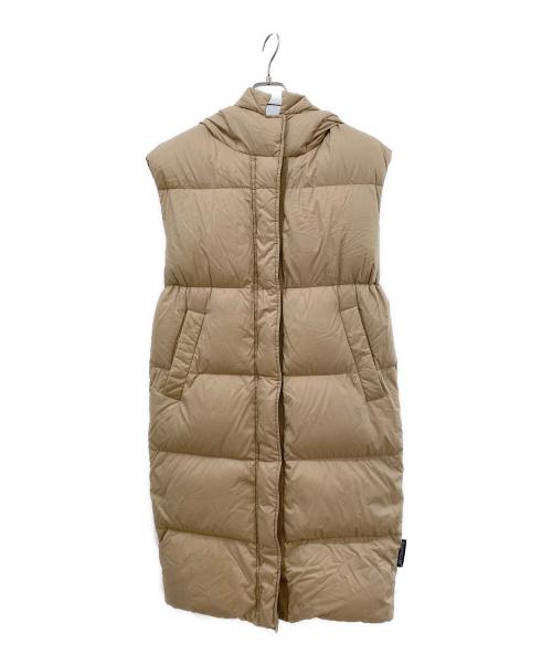 MONCLER（モンクレール）MONCLER (モンクレール) ロングダウンベスト ベージュの古着・服飾アイテム