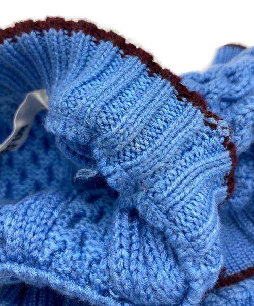 furfur（ファーファー）furfur (ファーファー) フリルヨークケーブルセーター スカイブルー サイズ:1の古着・服飾アイテム