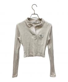 Calvin Klein（カルバンクライン）の古着「長袖クロップトップス」｜アイボリー